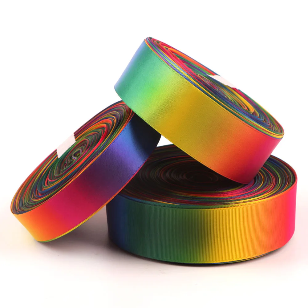 X01 Factory Price Popular Newest Design Satin Custom Printed Rainbow Ribbon