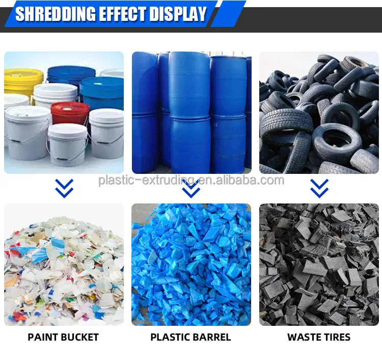 factory price pvc pe pet rubber tire shredder recycling machine/twin shaft shredder/plastic recycling machines