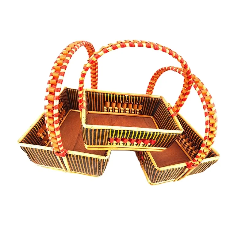 Лидер продаж, Пустые Квадратные подарочные плетеные корзины для пикника новейшего дизайна, распродажа