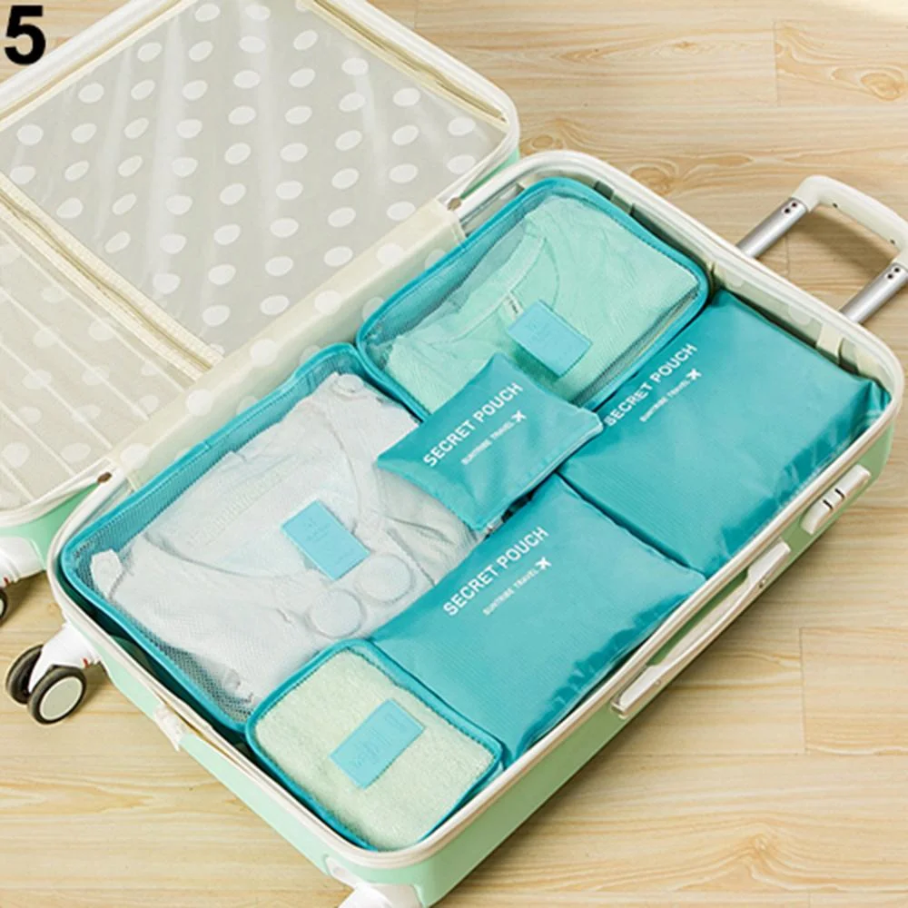 JJ139 Fashion 6 Pcs Compression Luggage Organizers Travel Bag Personal Packing Cubes Travel Bag Organizer packing cubes