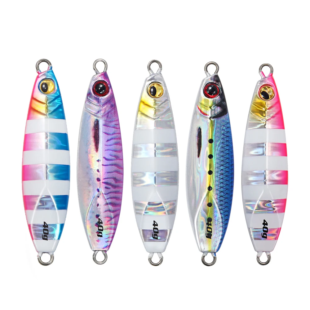 Jigging pro Fishing Lure Mackele 3D Design 20g 30g 40g 60g Shore Casting Jigging Lure Saltwater Slow Fall Jig Lure Hard Bait