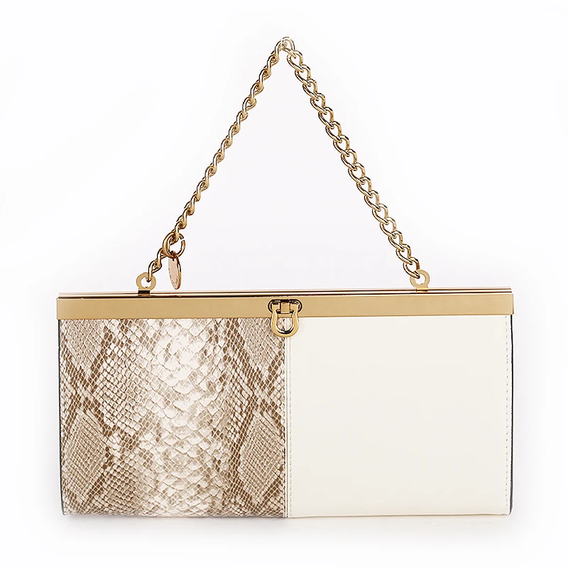 Wholesale Fashion Handbag PU Leather Snake Skin Evening Bag Printing Clutch Purse Bag For Women