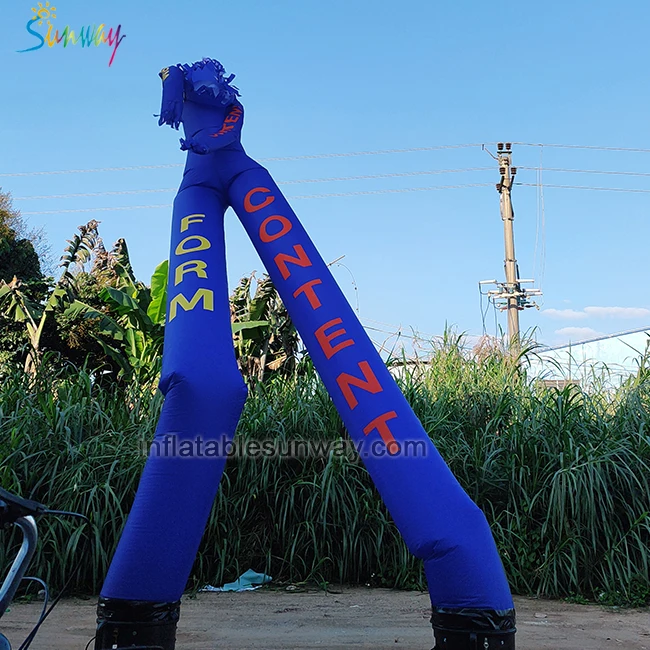 Dark Blue 8m 26 FT Full Printed Inflatable Double Legs Waving Sky Air Dancer Fly Guy Inflatable Sky Dancing Tube Man With Blower
