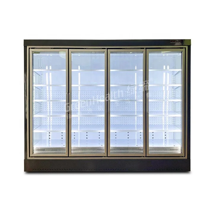 Multideck Frozen Food Freezing Showcase Fruit And Vegetable Display Cooler Refrigerated Vertical Glass Door Freezer