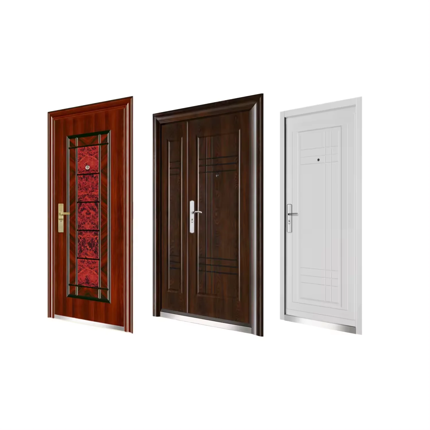 Main Entrance Door Design Exterior Luxury Steel Modern Entry Door Anti-theft Door for Home