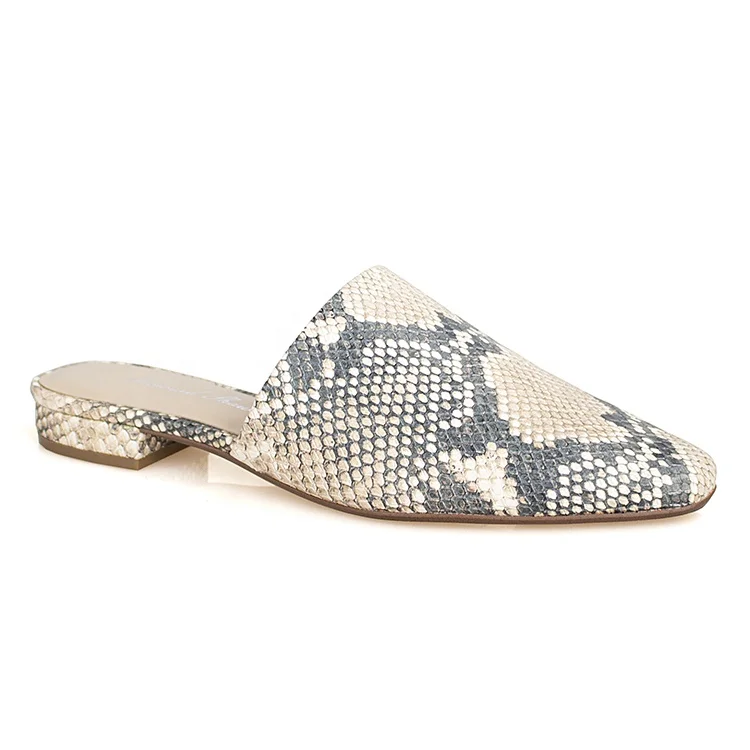 2024 Factory Wholesale Luxury Women Dress Slipper Shoes Comfortable Printed Snake Leather Women Flat Casual Shoes for Ladies