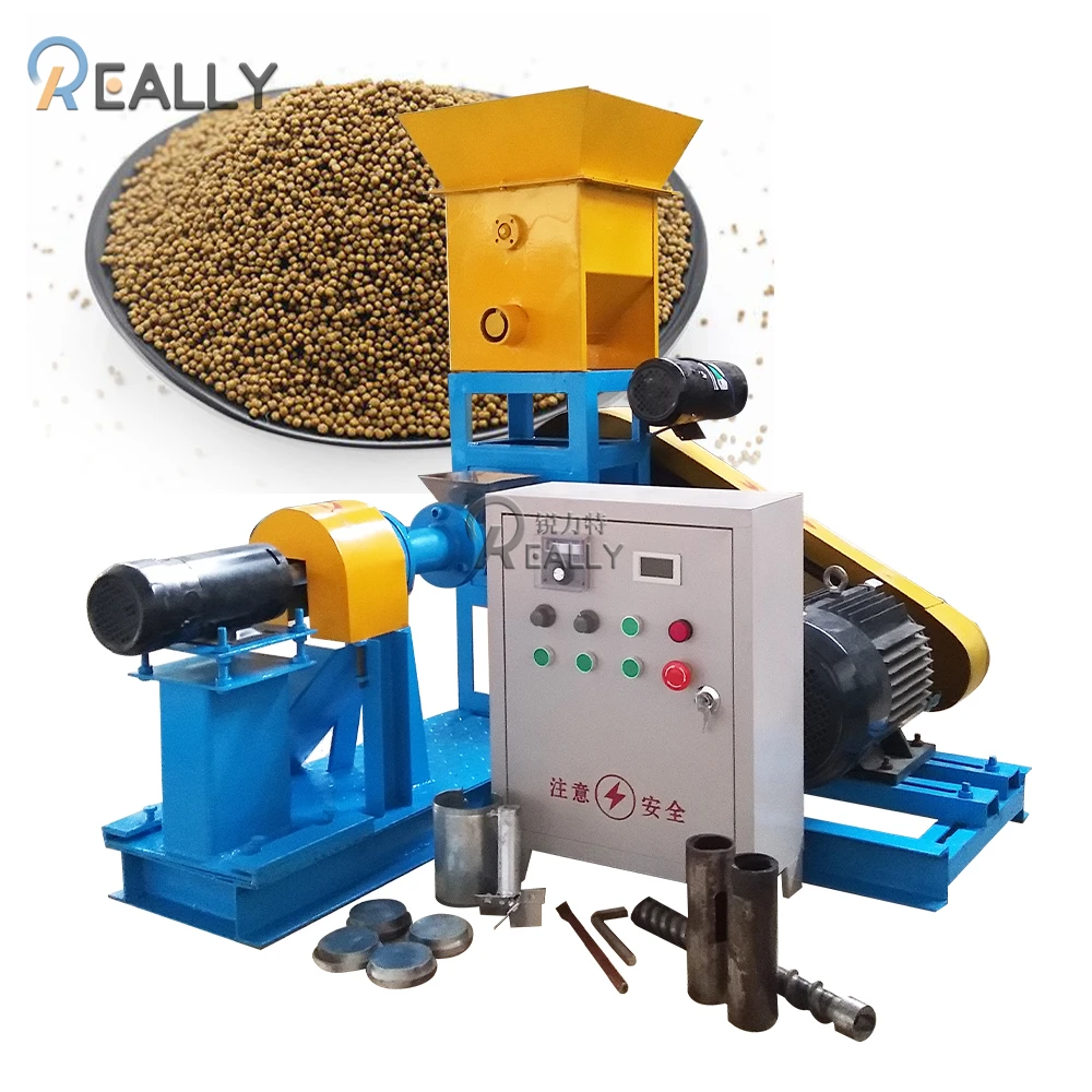 Various Models Floating Fish Feed Extruder Machine Pet Animal Feed Pellet Processing Machines Dry Dog Food Making Machine