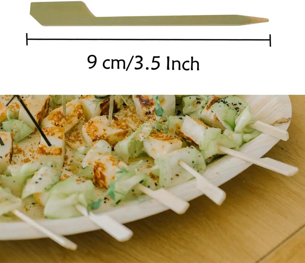 Bamboo wood  Paddle Picks Skewers Toothpicks Cocktail Appetizers Marshmallow Fruit Grilling Snacks Paddle Picks