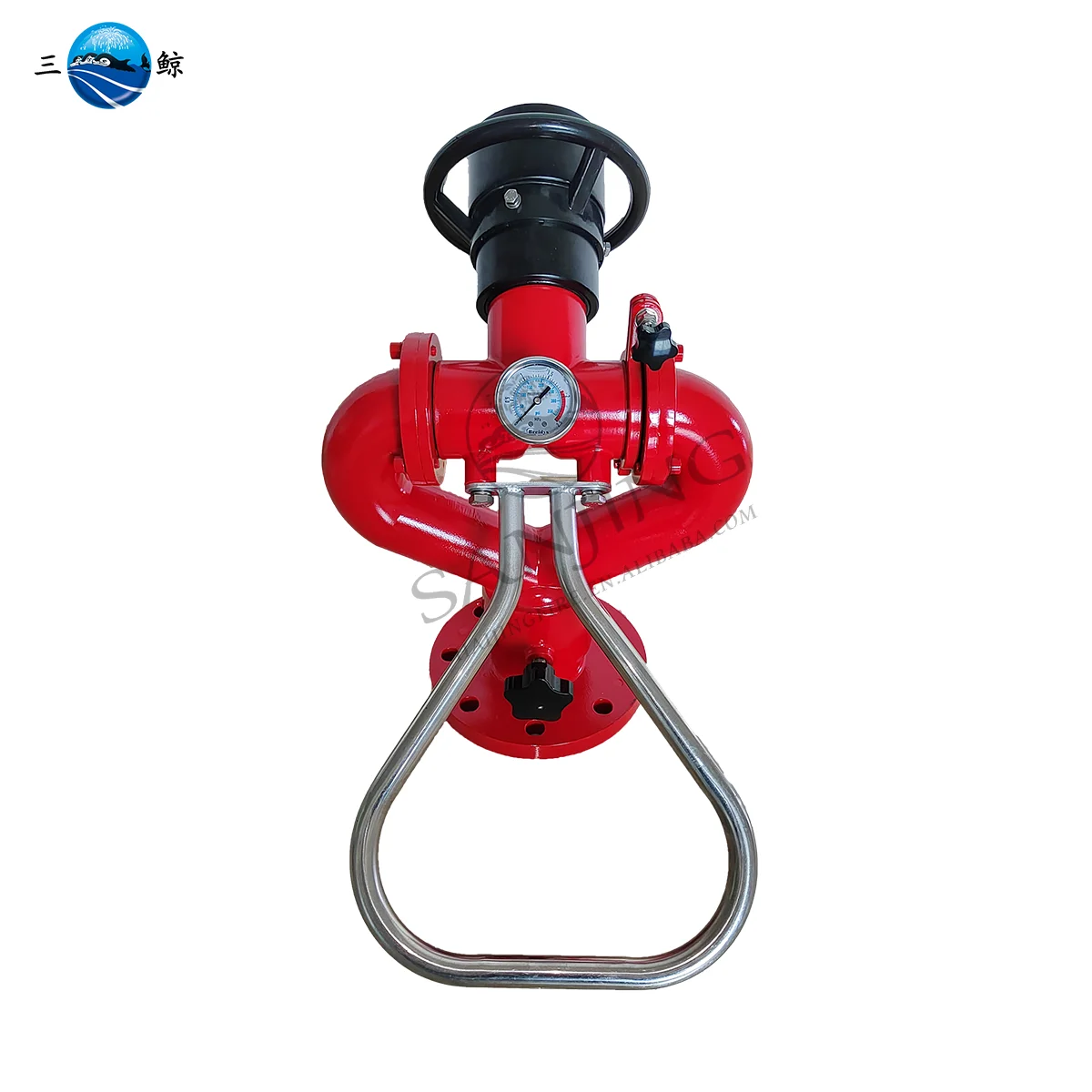 High Quality Hard Aluminum Alloy Heart Shaped Jet Spray Handle Operated Fixed Fire Water Monitor