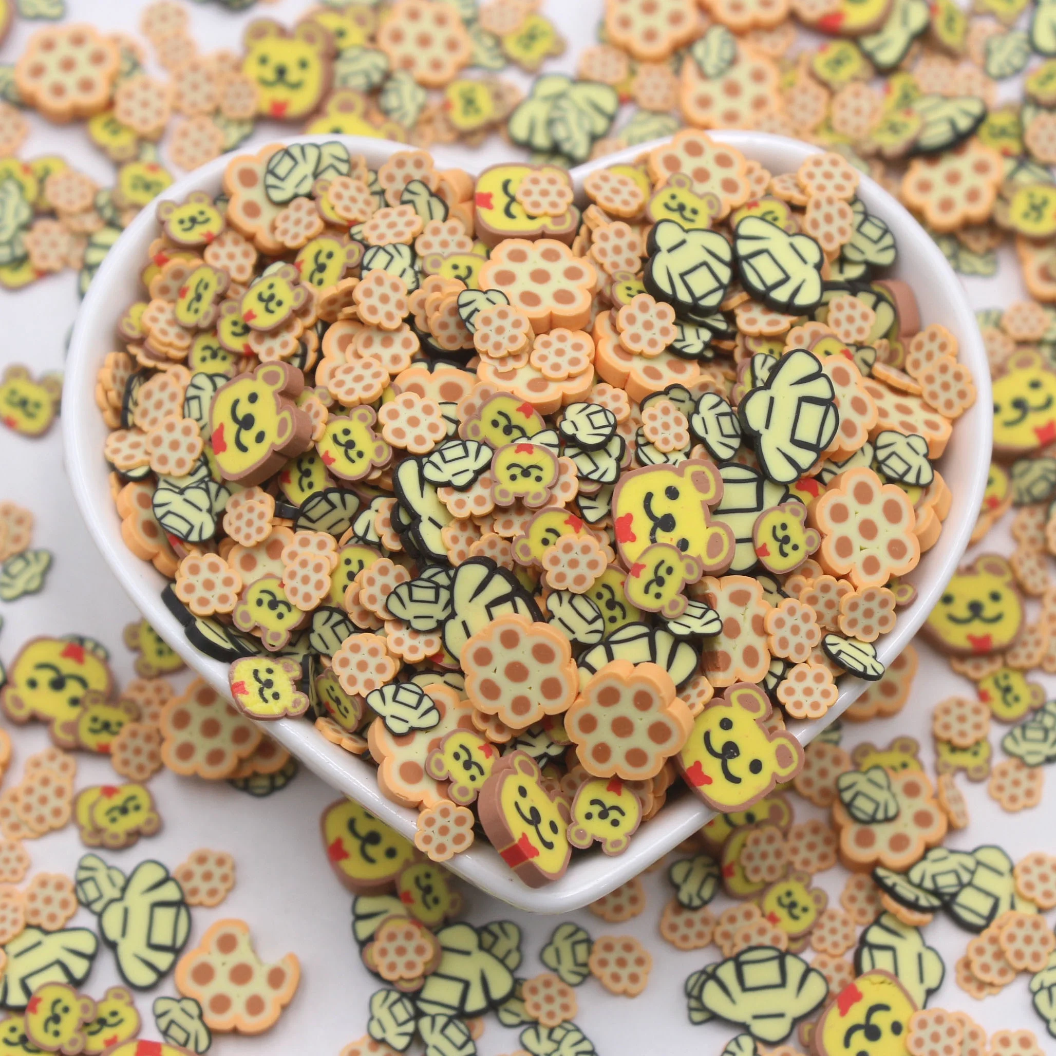 1KG/Bag Honeycomb Cute Bear Bee Mixture Clay Slices Sprinkles for Tumbler Shakers DIY Crafts