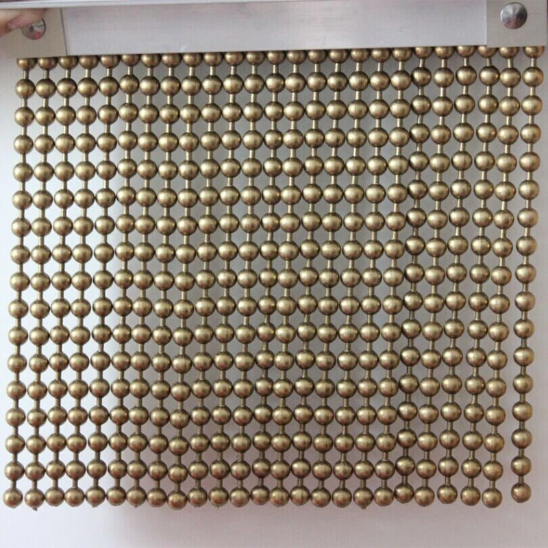 Decorative hanging salon room divider with metal  6mm ball chain curtain