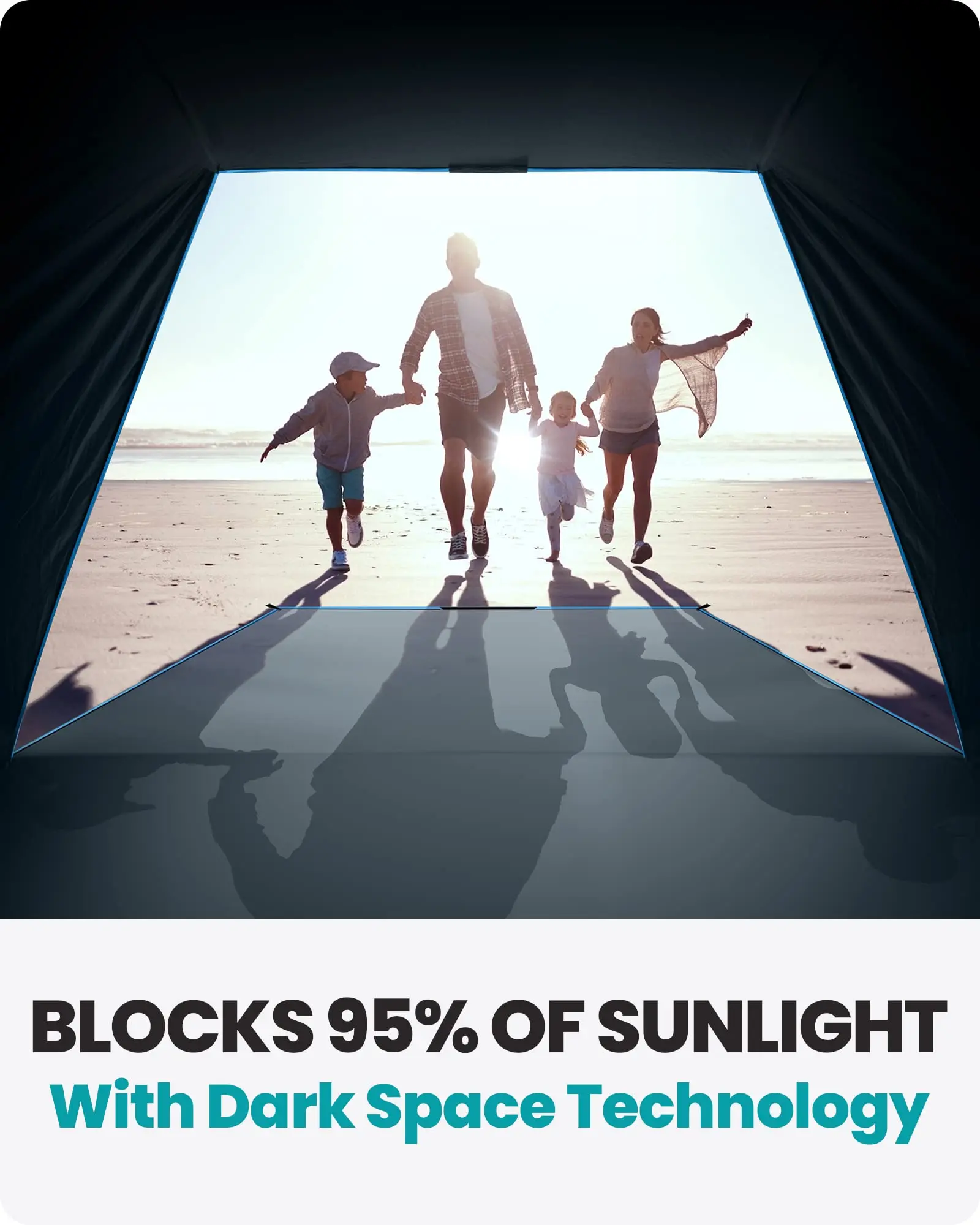 Portable UPF 50+ UV Protected Pop Tent Beach Shade Sun Shelter for 4-6 People Easy Setup Blackout Feature Outdoor Application