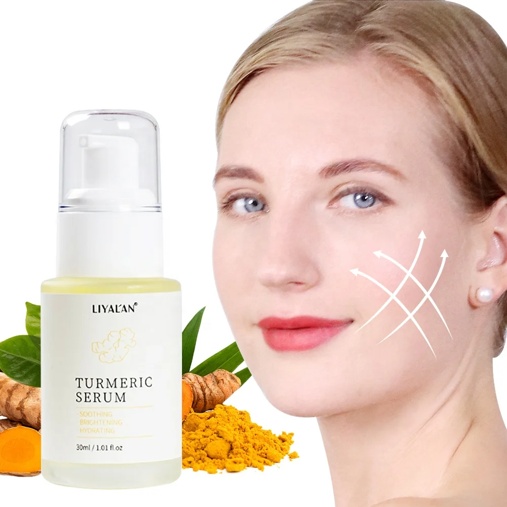 OEM 100% Pure Natural Tumeric Face Serum Dark Spots Anti Aging Face Care Vitamin C Turmeric Serum