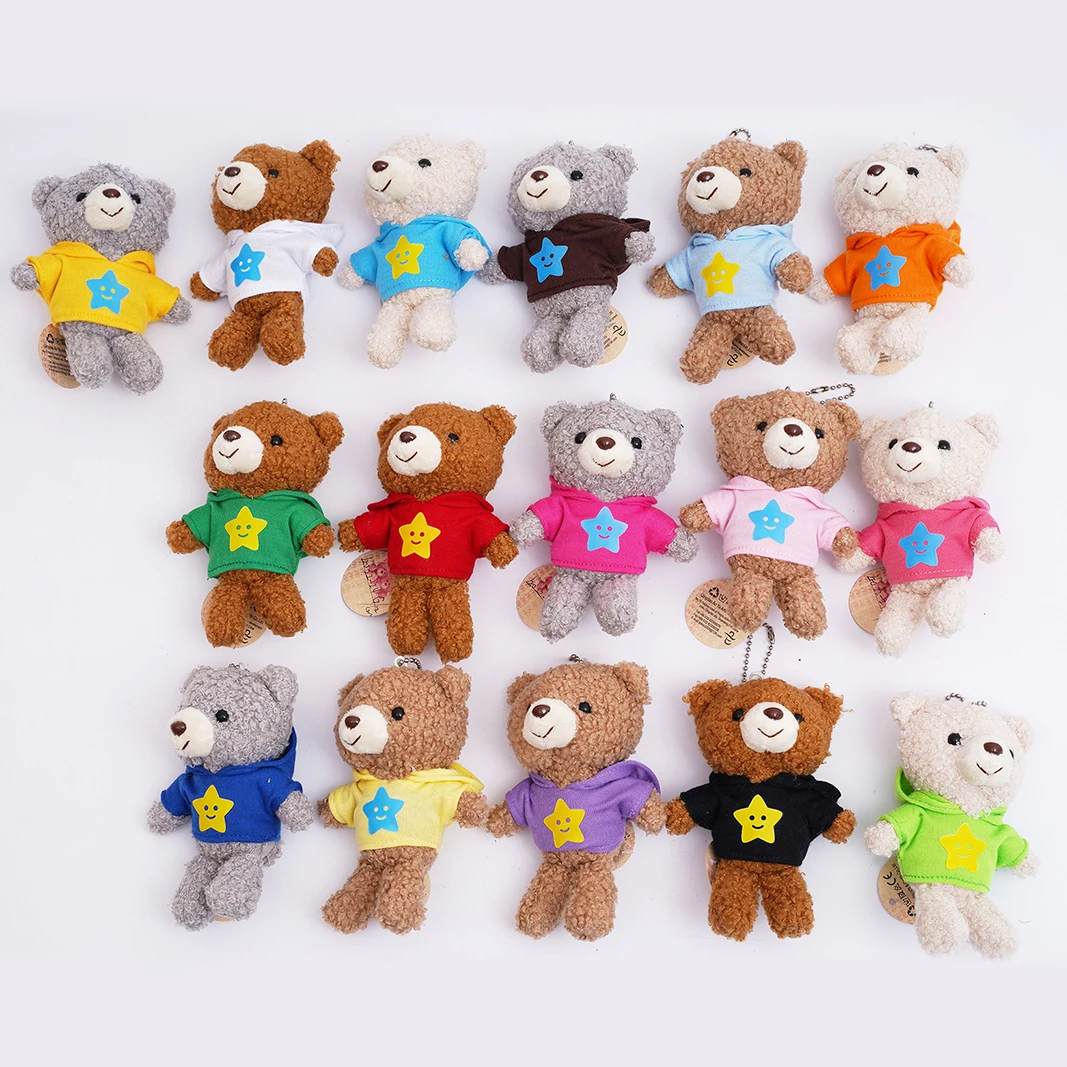 wholesale baby diglett plush toy mini teddy bear key ring manufacturing custom animal small key pendant gifts  stuffed toy