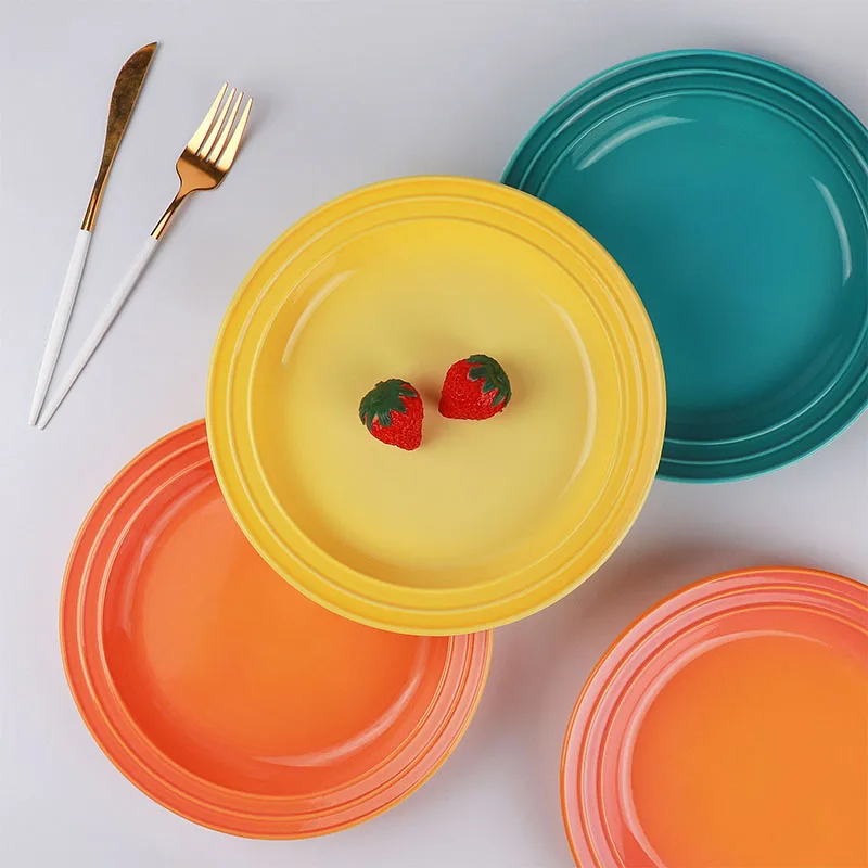 Индивидуальная Подставка для тарелок ресторана и кухни набор посуды креативная керамическая цветная тарелка