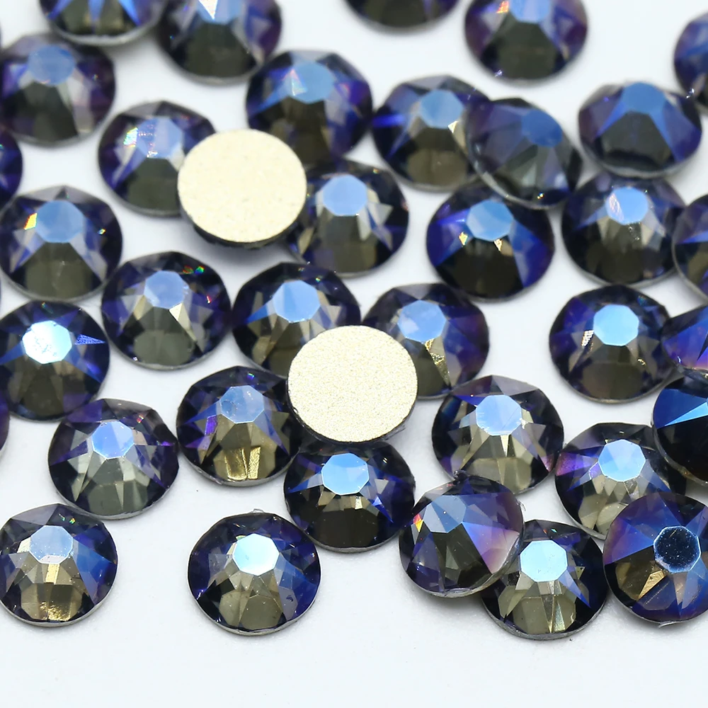 XULIN SS16 SS20 SS30 Wholesale 2088 Star Cut  Gold Bottom Indicolite Flatback Glass Crystal Rhinestones For Bling Cup DIY