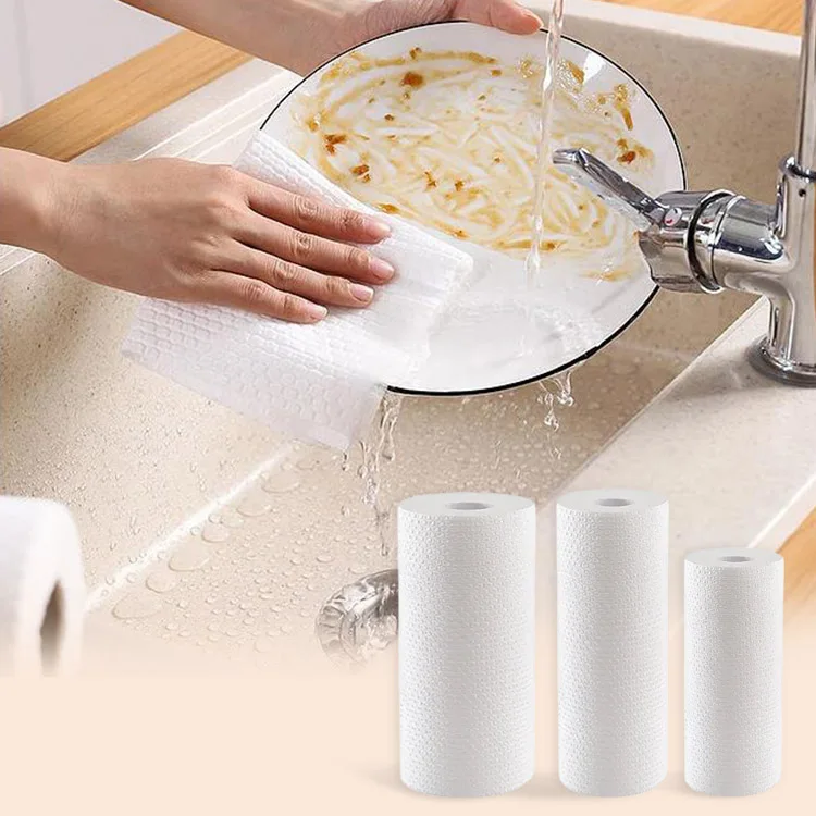 Factory Kitchen Biodegradable Reusable Bamboo Fiber Paper Towel Bamboo Kitchen Wipes