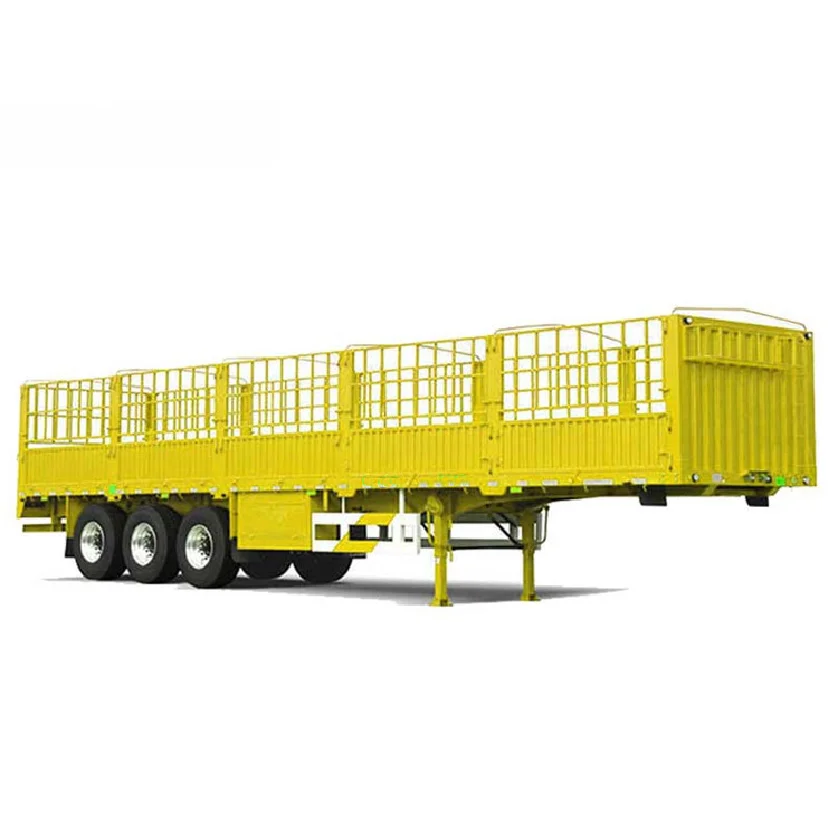 Best Design Cattle Trailer Cargo Livestock 2 Axle 3Axl Cargo Transport Drop Side Sidewall Semi Trailer Cargo Trucks Trailers