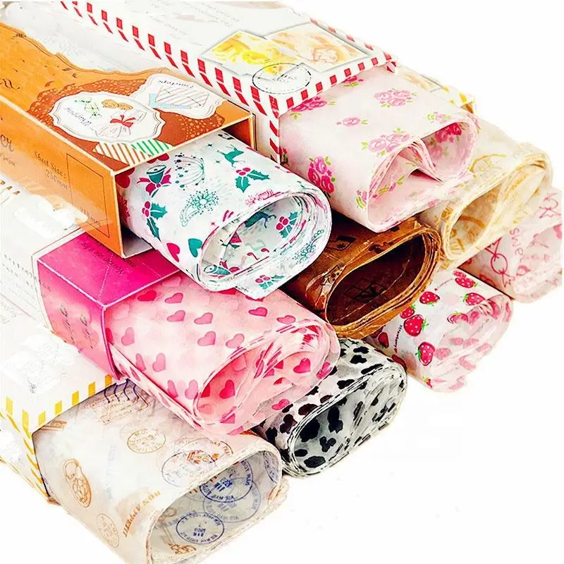 Private Customized Wrapping Waxed Papers Sheets Thickened Brown Kraft Burger Paper For Food Basket