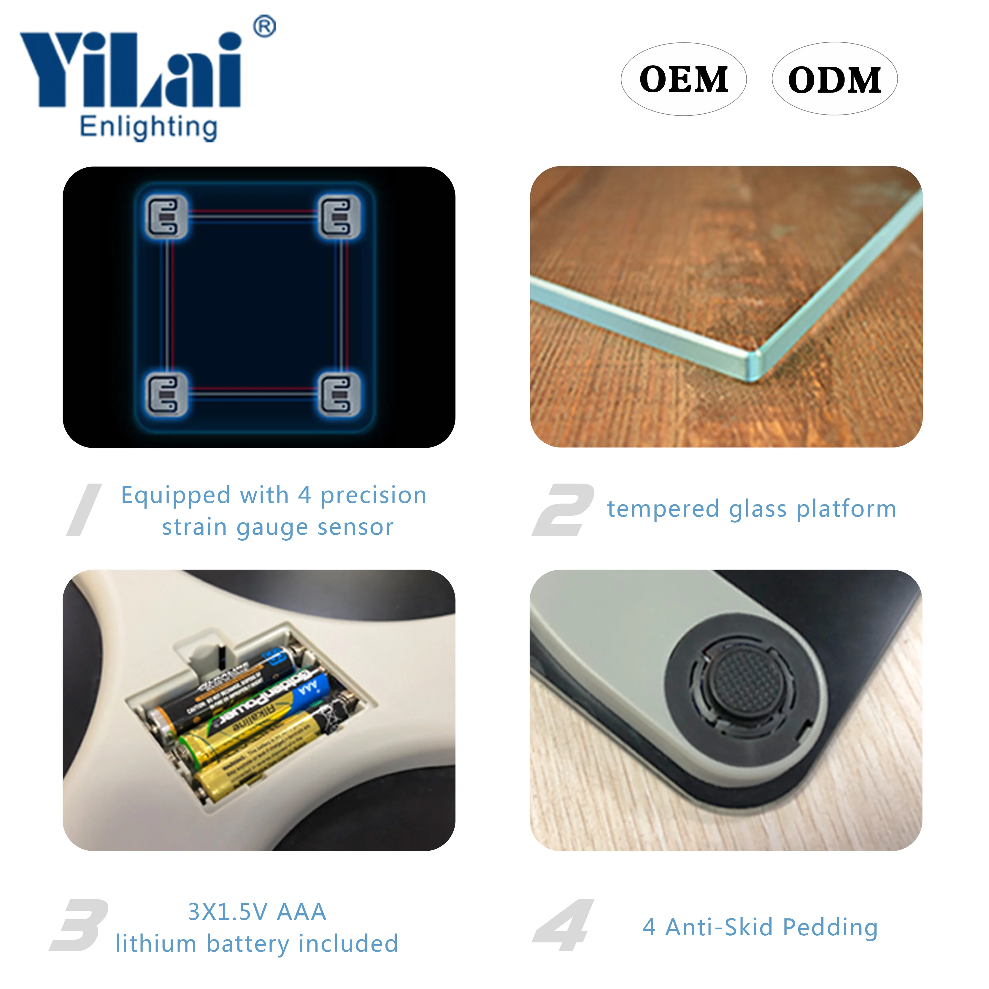 LCD display panel glass bathroom scale 180kg electronic digital bascula