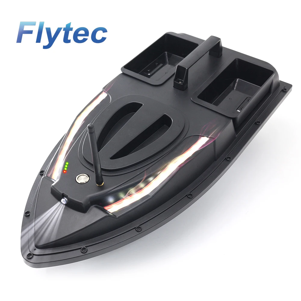 Flytec Large Size V700 500M Smart Bait Boat Fixed Speed Cruise Dual Bright Night Light LCD Display RC Lure Feeding Bait Boat
