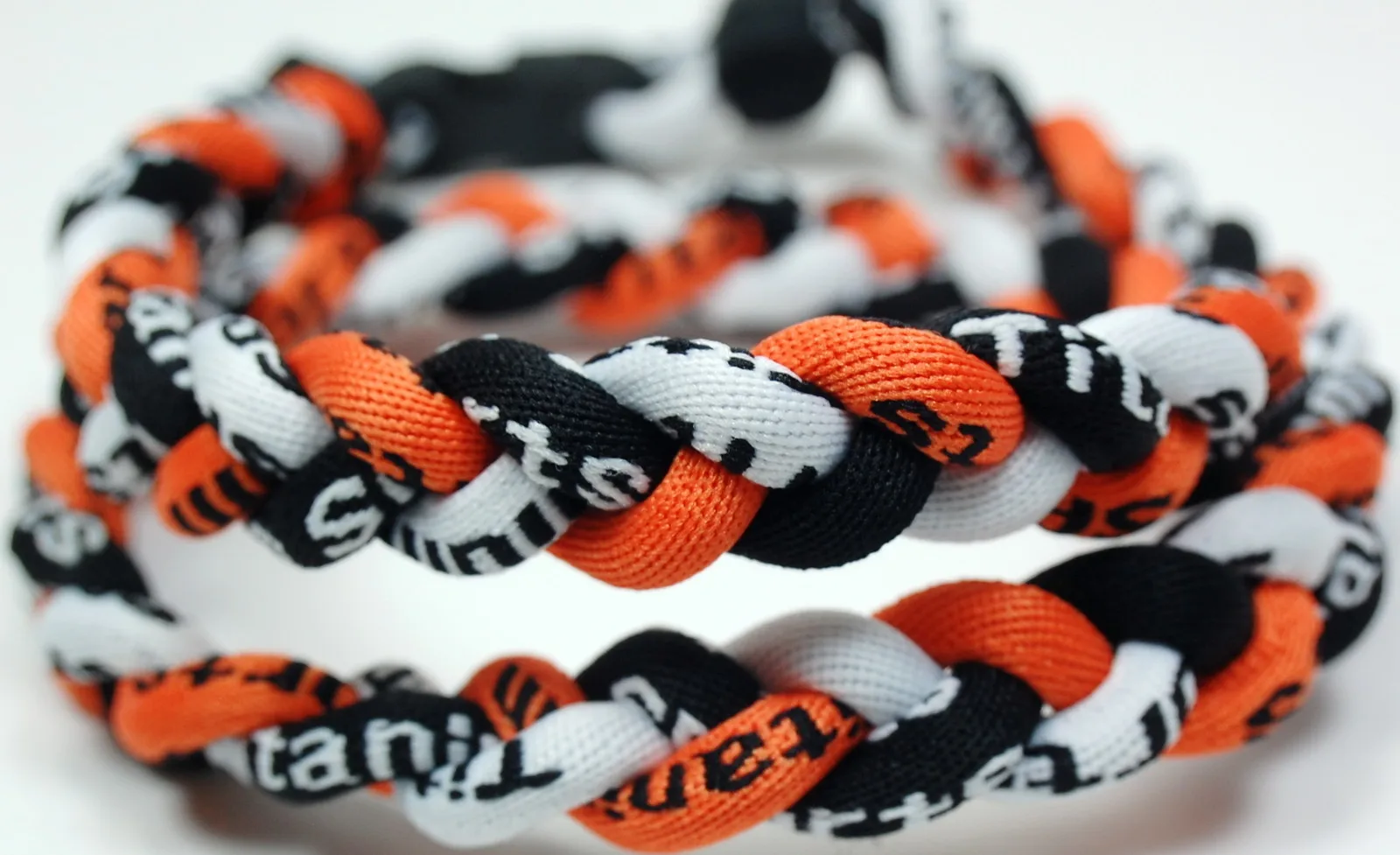 wholesale Tornado braided baseball Necklace Sports Titanium 3 Rope Braided Sport Rope baseball Necklace