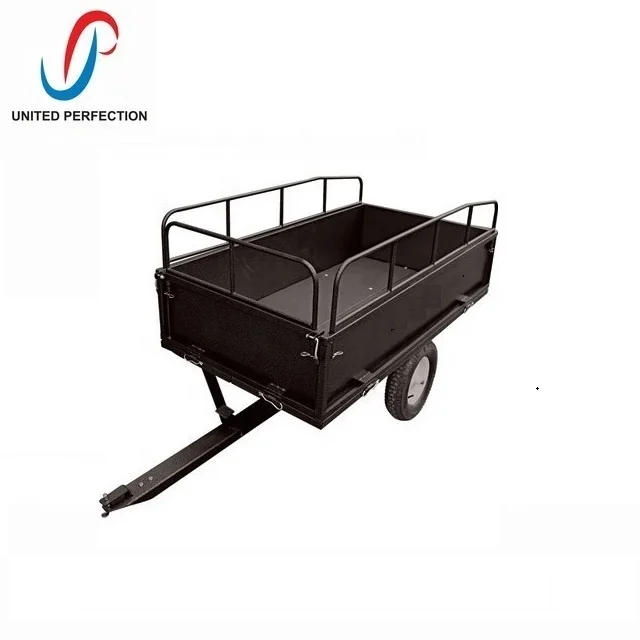2023 HOT sale free sample heavy duty dump cart gardening cart ATV Quad tractor trailer buy garden trailer heavy load