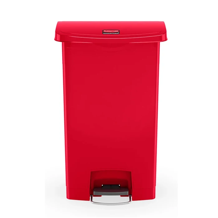 1883456 красная Высококачественная мусорная корзина Rubbermaid из АБС-пластика на 30 литров, прочная безопасная и безвредная Педальная мусорная корзина