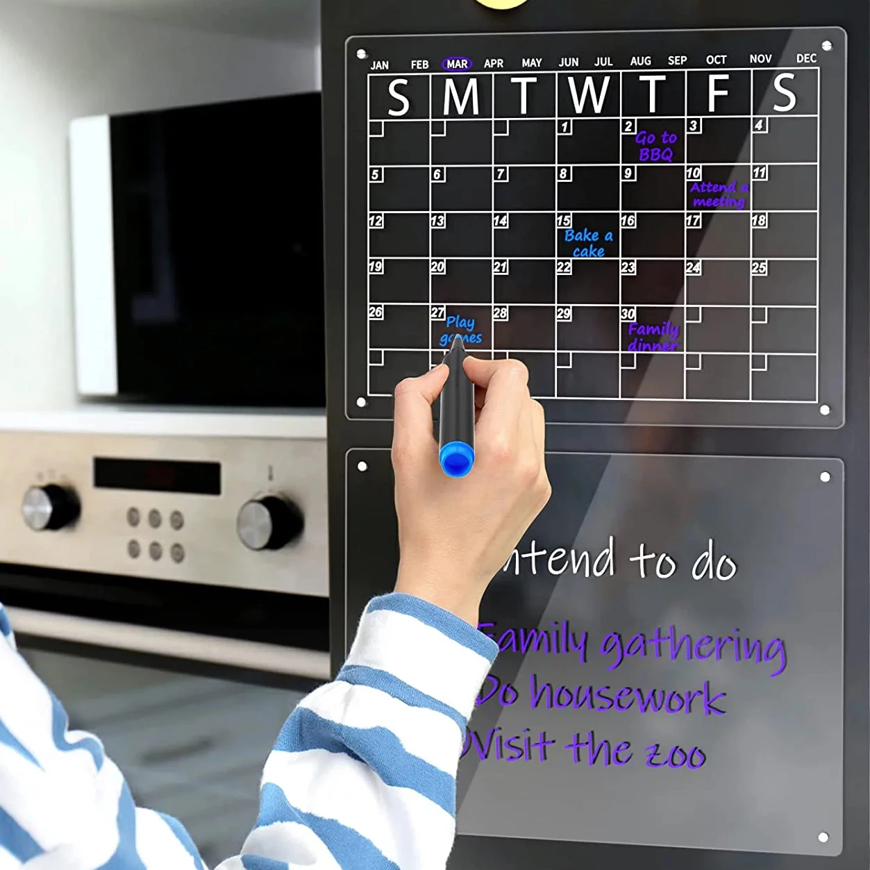 Fridge Magnet Weekly Daily Calendar Custom Acrylic Whiteboard Acrylplaner Befestigung Acrylkalender