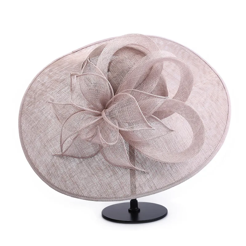 Custom church hats South Africa Derby racing wide brim millinery sinamay hat female