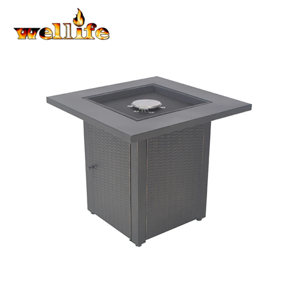 Square safety gas furnace garden fire table lava rock outdoor fire pit patio smokeless barbecue heater fireplace