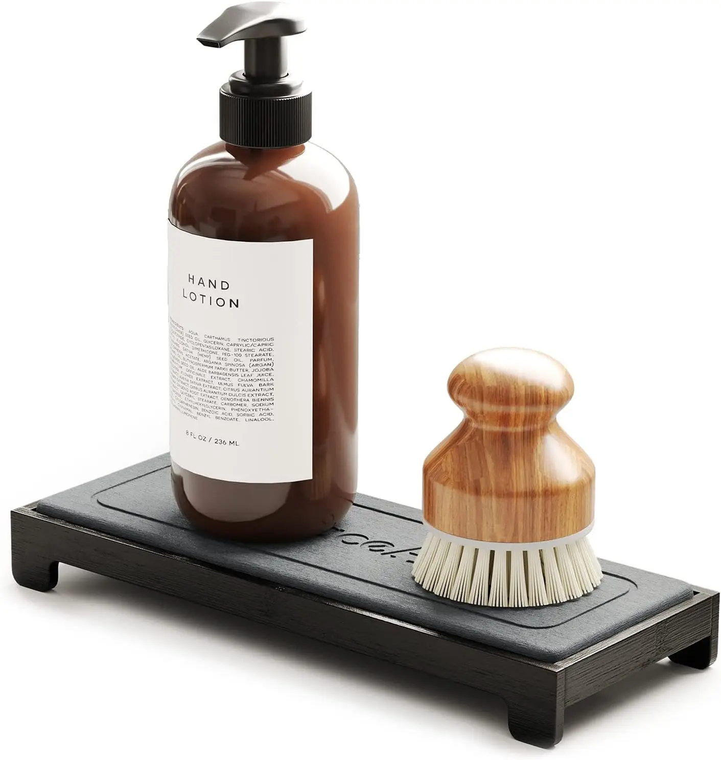 Bamboo Stand Kitchen Sponge Soap Holder Dispenser Instant Dry Stone Sink Caddy Organizers