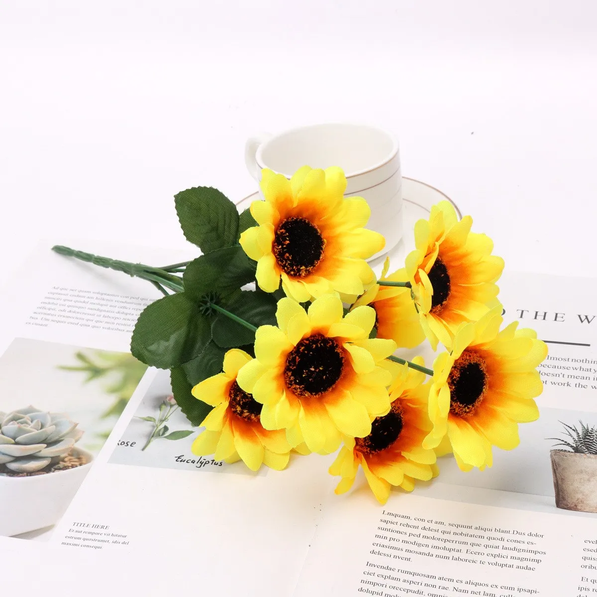 Artificial Sunflower Bouquets Silk Sunflowers for Wedding Bridal Bouquet Home Decor Baby Shower flower garland