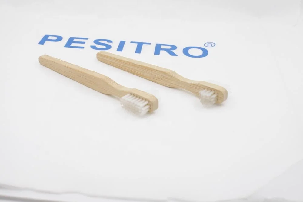 Wholesale Multi-layered bristle two head toothbrush eco friendly bamboo denture brush effective false tooth brush