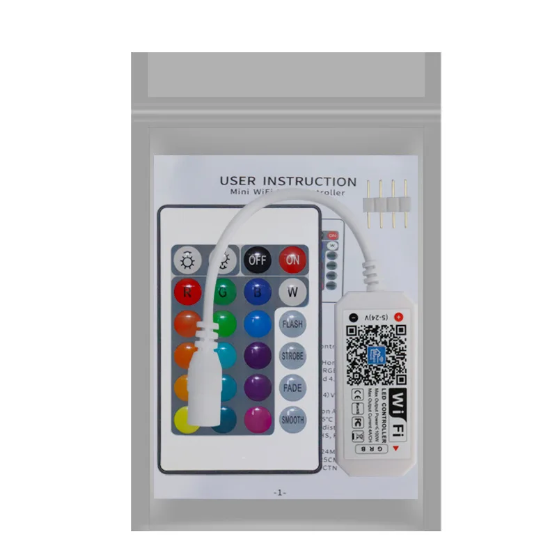 Tuya or Magic Home App control 24 Keys 2.4G RF Remote Control Music RGB RGBW Mini WIFI LED Strip Light Controller