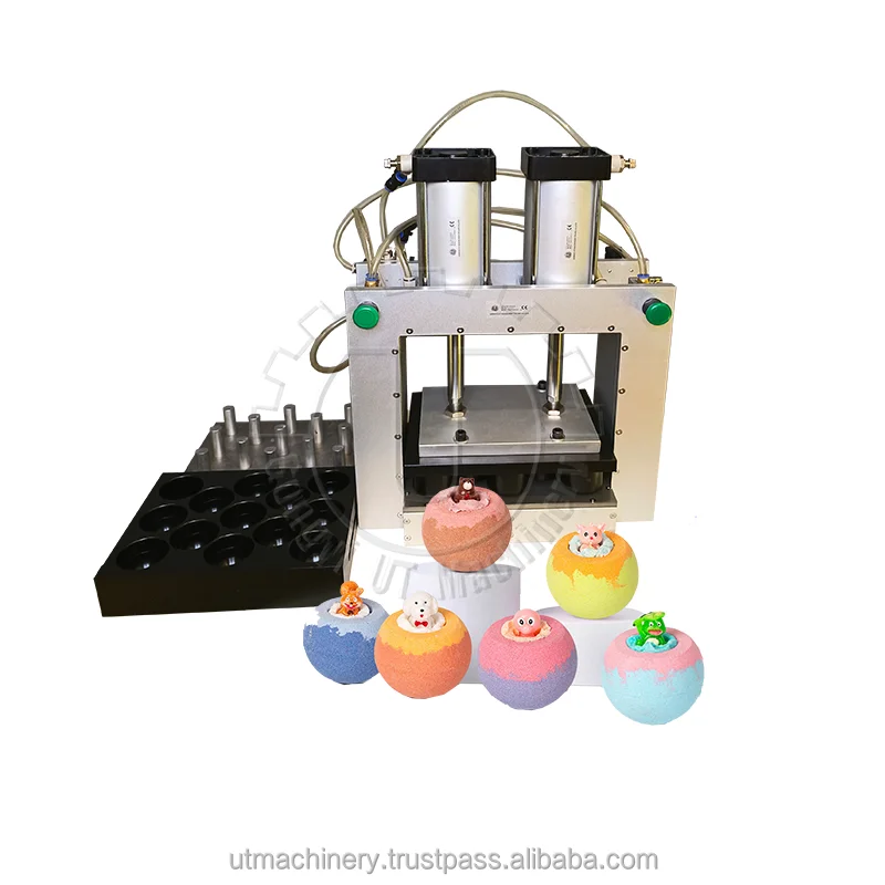 Low cost manual small home use mini bath bomb bathbomb press machine with 2 pcs Alu POM mold manufacturer for sale