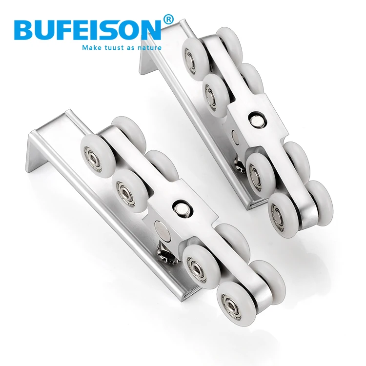 Sliding door track solid wood glass door hanging door track hanging pulley folding door hanging pulley hanging rail track
