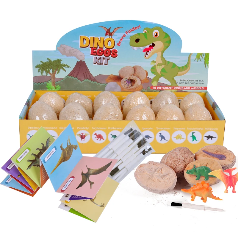Factory outlet dino egg unearth dinosaur dig kit 12 unique surprise dinosaurs in one giant filled egg discover dinosaur