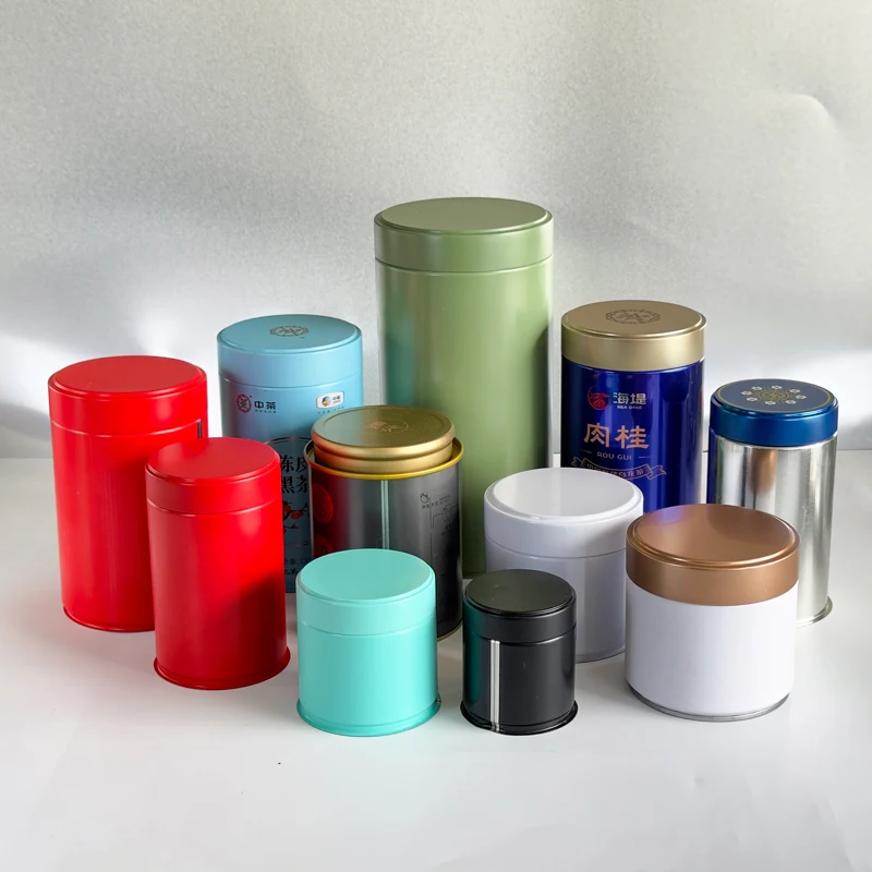 Hot sale aluminium packaging container food grade beautiful eco friendly airtight empty coffee colorful round tea tin can boxes