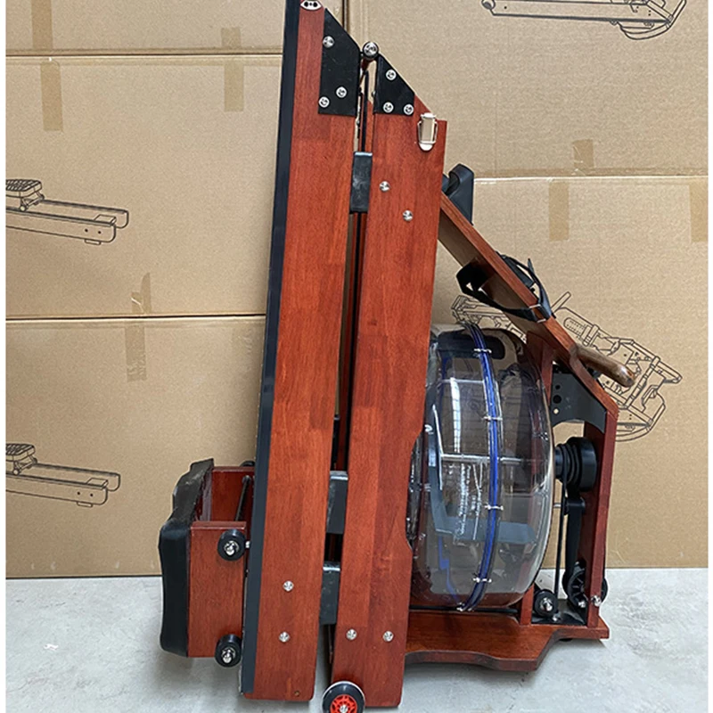 Gym Home Fitness Equipment Seated Wood Rowing Machine Wood Rower Water Folding Rowing Machine