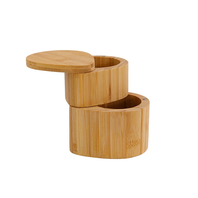 Creative Design Adjustable Kitchen Round Bamboo Spice Box Storage Organizer With Lid Pantry Organizer Kitchen & Tabletop