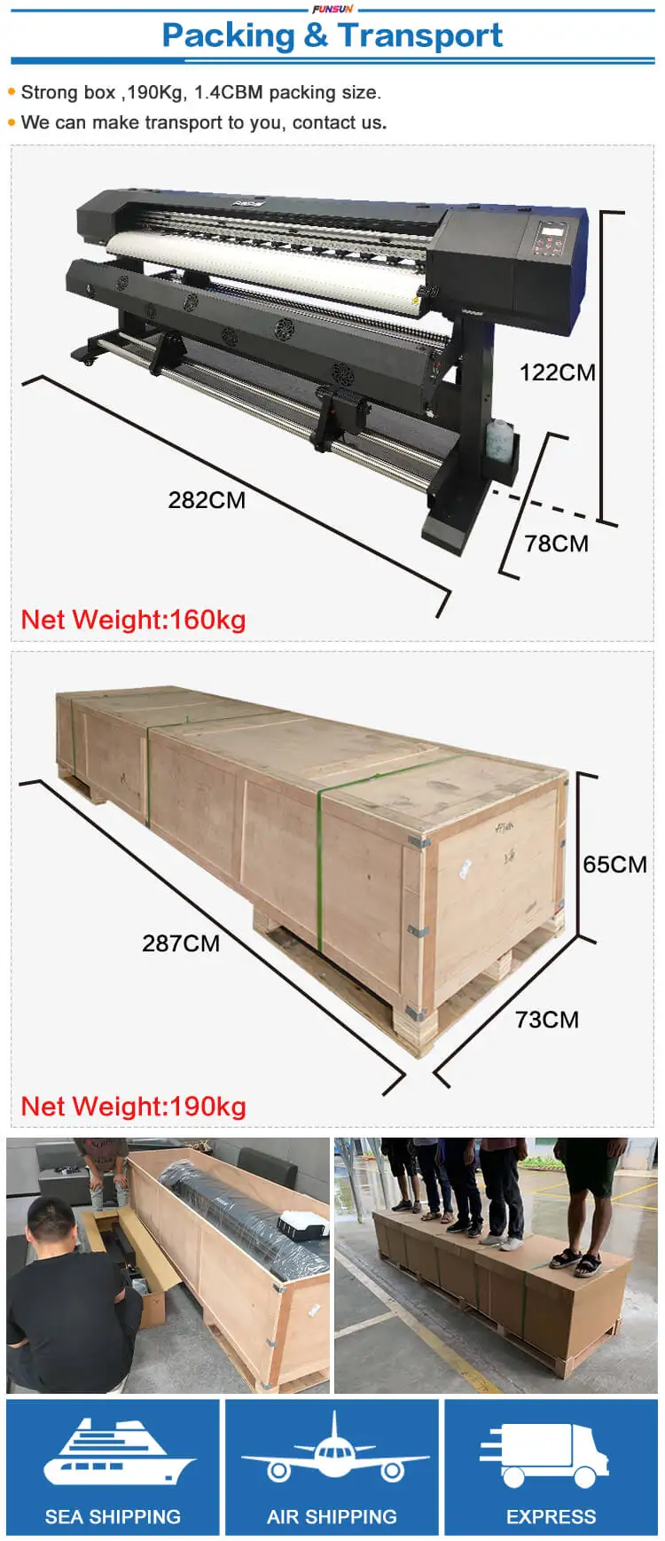 Funsun XP600 Inkjet Printer 1.6m 1.8m 3.2m China Plotter Large Format Poster Canvas Vinyl Wrap Eco Solvent Printer