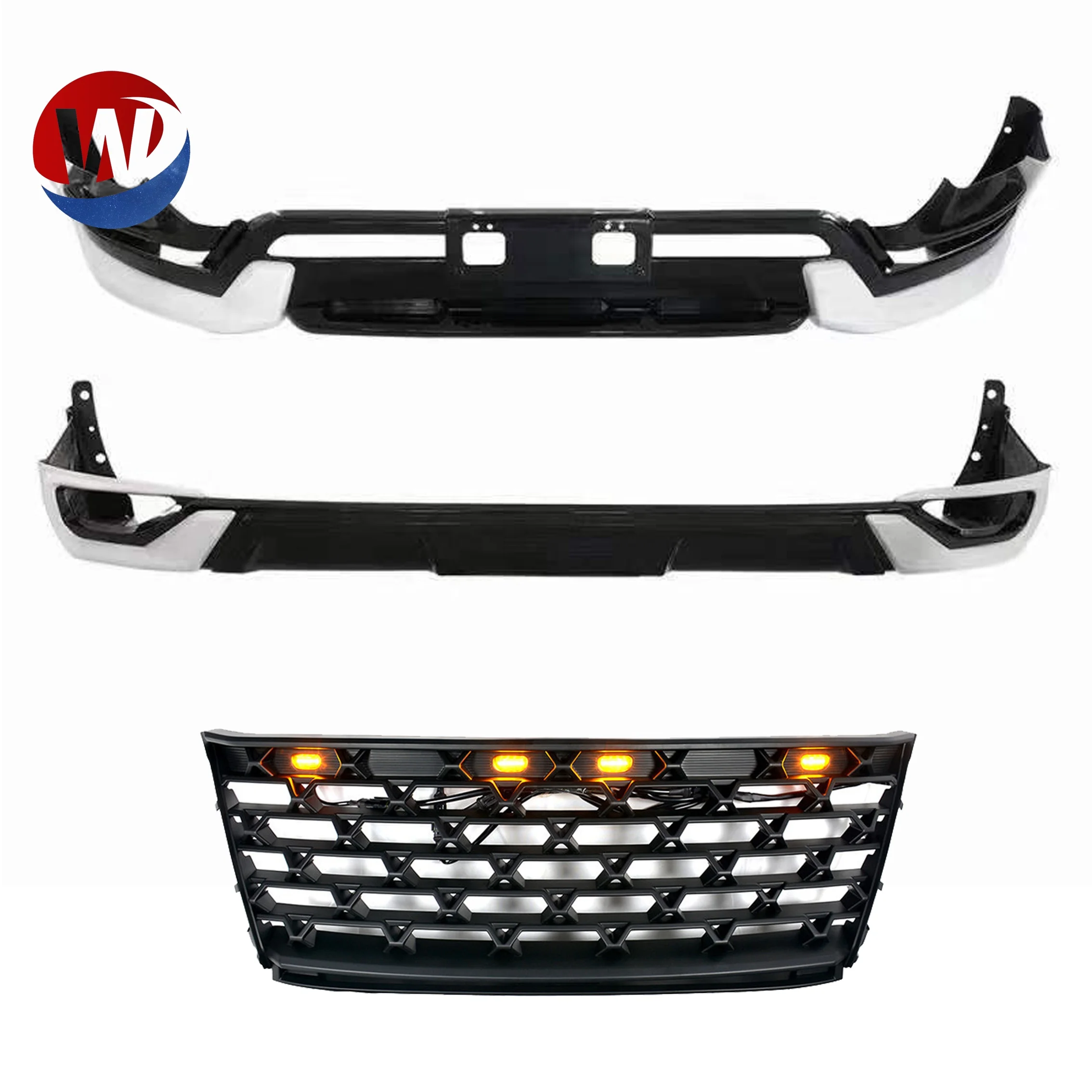 Новое поступление, комплект для Toyota Fortuner 2021 2022 SUV TRD, передняя решетка радиатора со светодиодной подсветкой