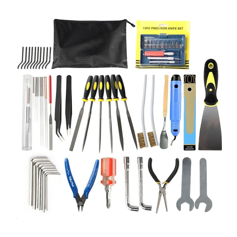Deburring Tool Kit Trimming Knife Edge Cutter Files 3D Printer Parts Wrench Cleaner Needle for Nozzle Scraper Cutting Wire Cable