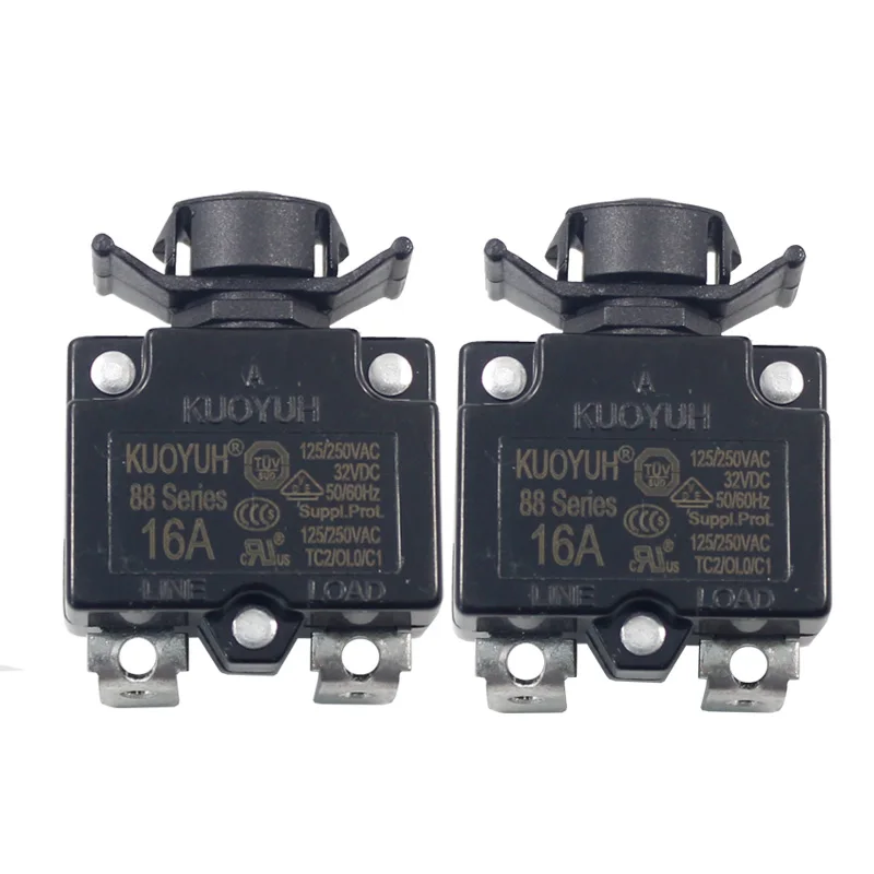 Kuoyuh 88 Series 16A Metal Nut Resettable Thermal Motor Protection Circuit Breaker
