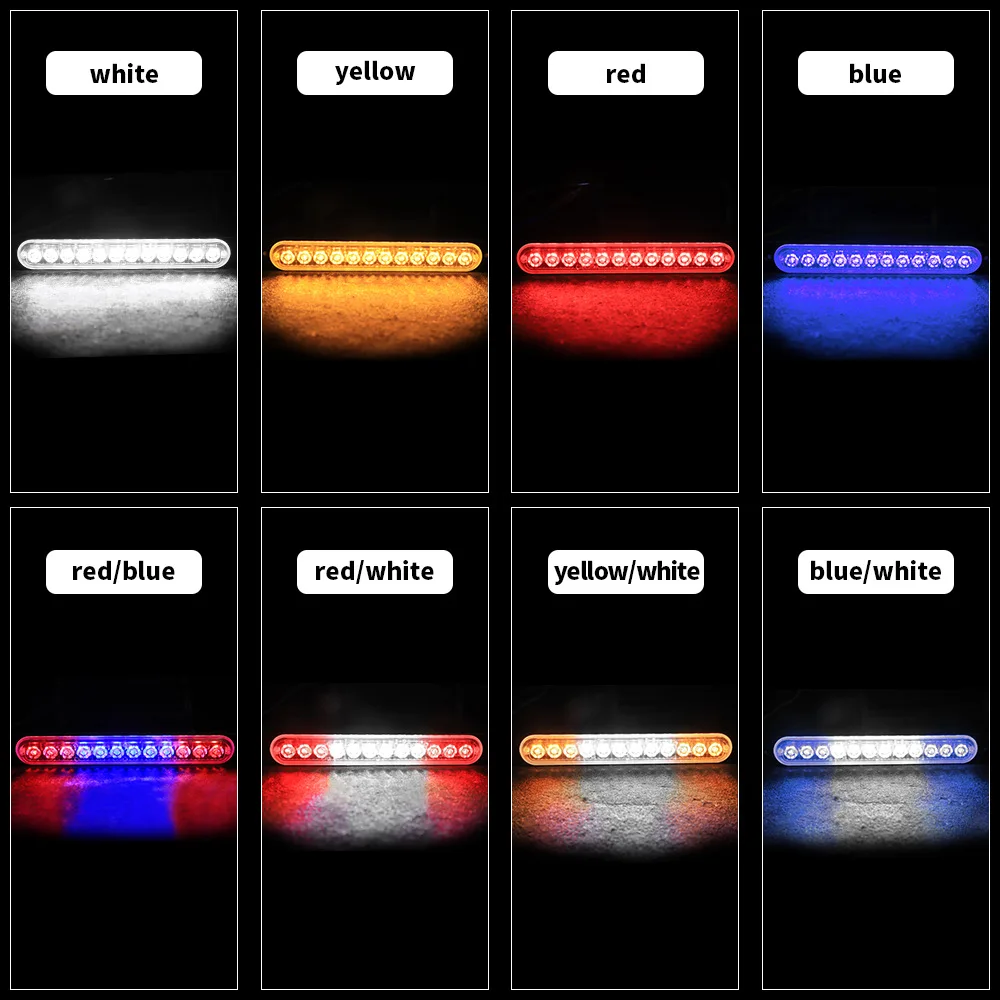 Auto lighting system 12-24V truck side lamp strip ultra-thin side flash light 36w 12LED strongpoint signal warning lights