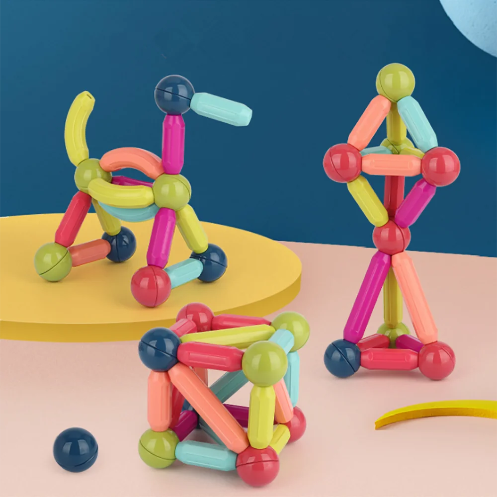 Kids educational STEM toys best seller baby 46pcs magnetic sticks toys magnetic building blocks for children