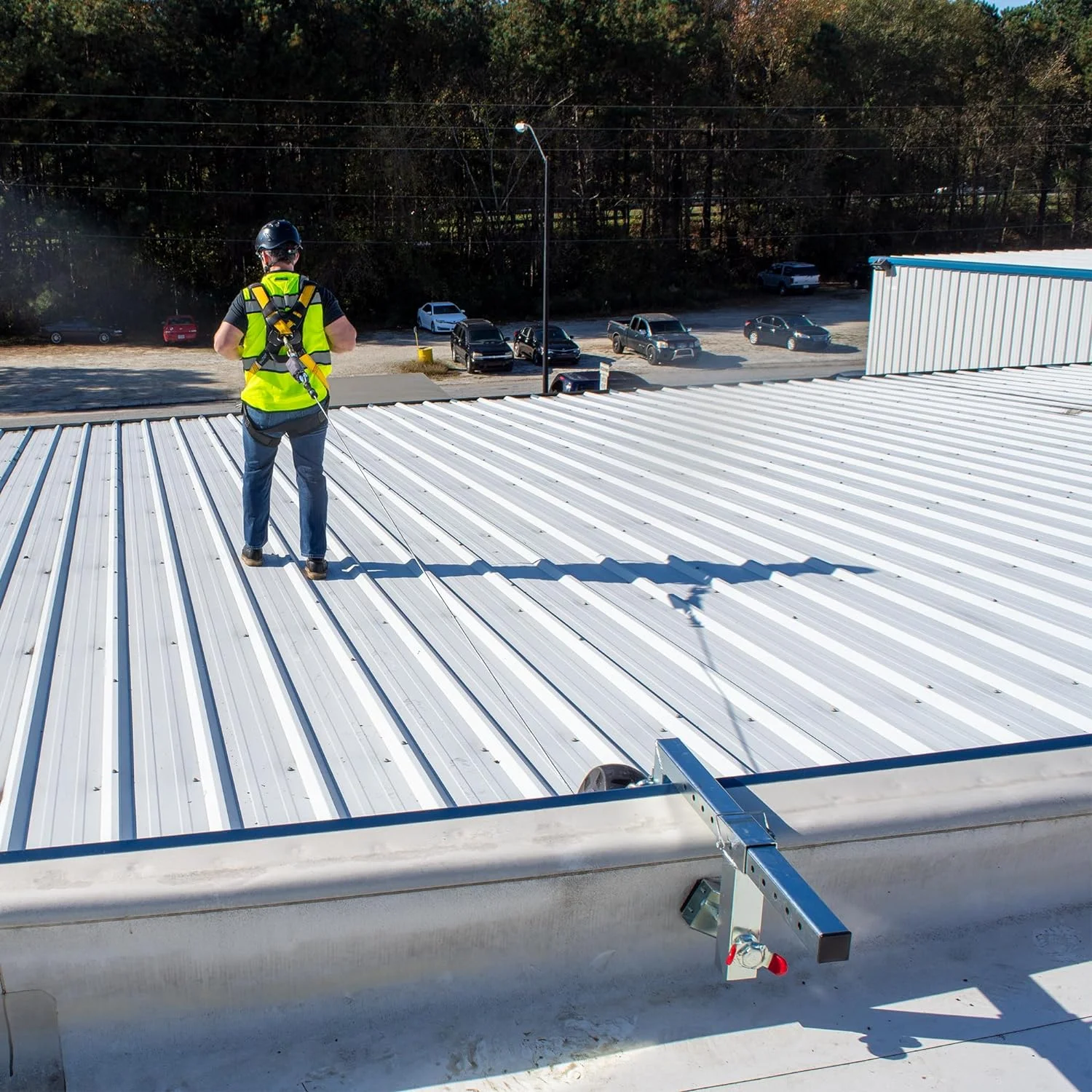 Fast and Easy Set-up Lightweight Portable Frontline Fall Protection Parapet Adjustable Non-Penetrating Anchor