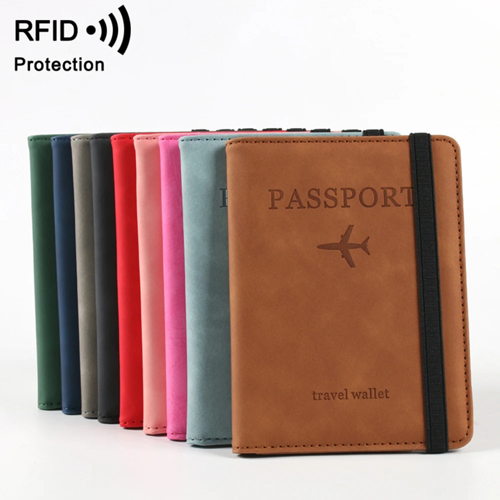 Passport Holder Leather Rfid Passport Bags Family Travel Wallet Passport Cover With Pockets Certificate Bags Case Booklet