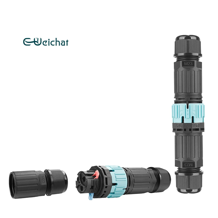 EW-P23MF Male Female 2Poles 3Poles Power Cables Fast Connect 3-Pin Connector Plastic Led Plant Light Ip68 Waterproof Connector